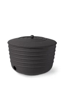 Matte Black Ribbed Hose Pot With Lid -Grow Essentials Sales 8611991 5867 tif