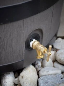 Round Rain Barrel With Planter, 35 Gallons -Grow Essentials Sales 8612856BK 10V tif