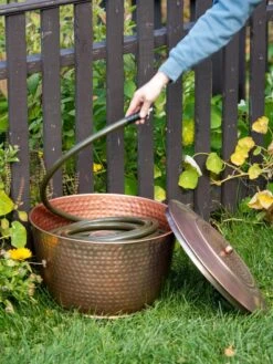 Hammered Copper Hose Pot With Lid -Grow Essentials Sales 8613311 0012