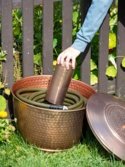 Hammered Copper Hose Pot With Lid -Grow Essentials Sales 8613311 0019
